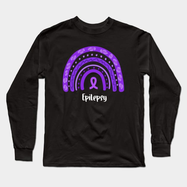 Epilepsy Rainbow Awareness Long Sleeve T-Shirt by MerchAndrey